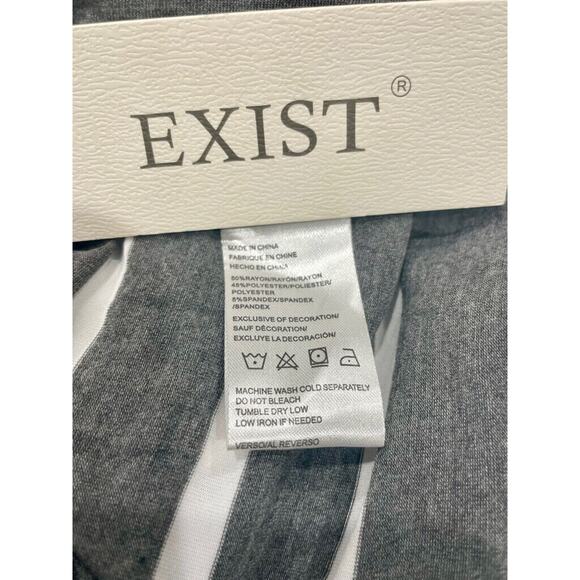 Exist Maxi Dress 3/4 Sleeve Stripe Ribbed Sz Medium Cotton Versatile Aesthetic - Picture 7 of 16